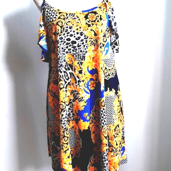 Knit Cold Shoulder Print Dress - Picture 3 of 5